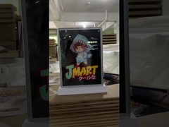 Αναφορτιζόμενη ασύρματη οθόνη γραφείου διπλής όψης Διαφημιστικό φωτεινό κουτί