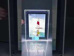 Διαφανές κρύσταλλο πλαίσιο φωτογραφίας τραπέζι στέκεται φωτισμός μενού α4 led πλαίσιο