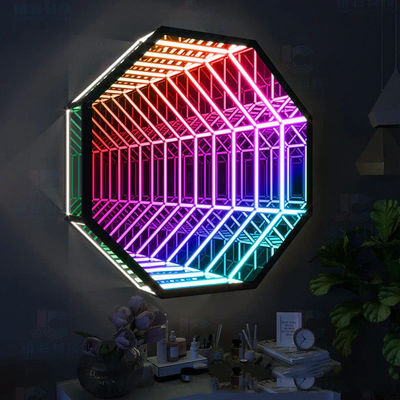 Αγορά Εστιατόριο LED Neon Sign Mirror Background Τείχος Διακοσμητικό Infinity LED Φως καθρέφτη ηλεκτρονική κατασκευή