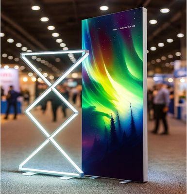 Αγορά Προσαρμόσιμα λογότυπα LED οθόνη Banner Stand διαφήμιση φωτεινά κουτιά ηλεκτρονική κατασκευή